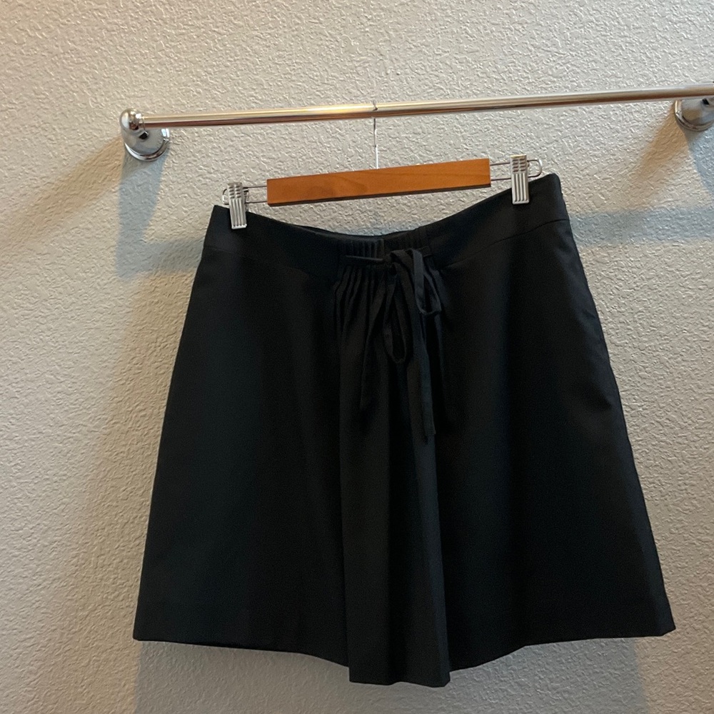 Black A-Line Skirt with Tie Waist